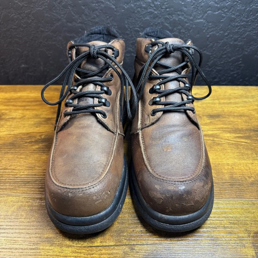 Red Wing VTG Y2K Brown Leather Moc Toe Work Boots Mens 8.5